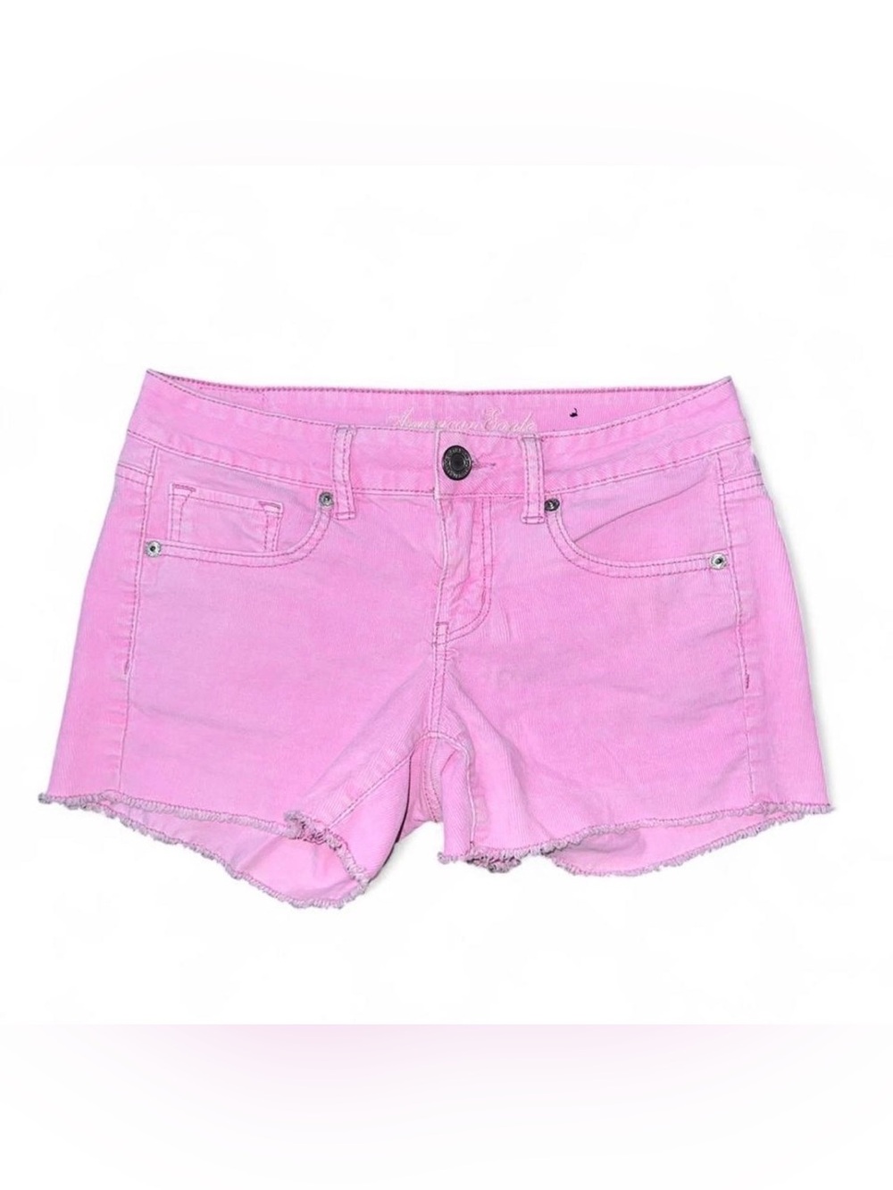 American Eagle AEO pink corduroy y2k super stretch low rise shorts size 8